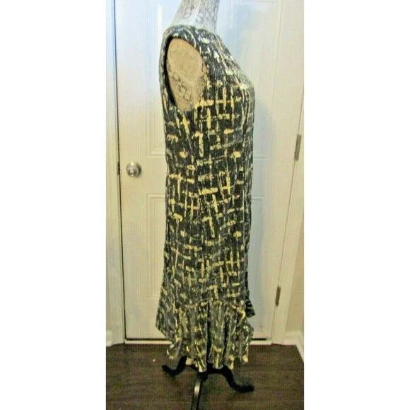 Ieena Mac Duggal Dress NWT Black Gold Metallic Sleeveless Cocktail Midi $380 12